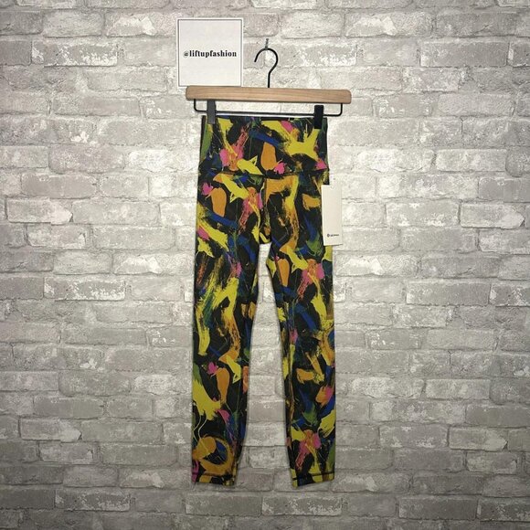 Lululemon Wunder Train High Rise Leggings – Abstract Print, Size 4 - Picture 1 of 4